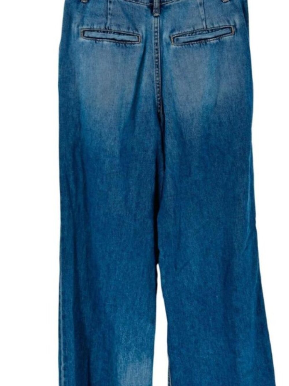 Zara Wide Leg Pleated Jeans - Picture 4 of 6